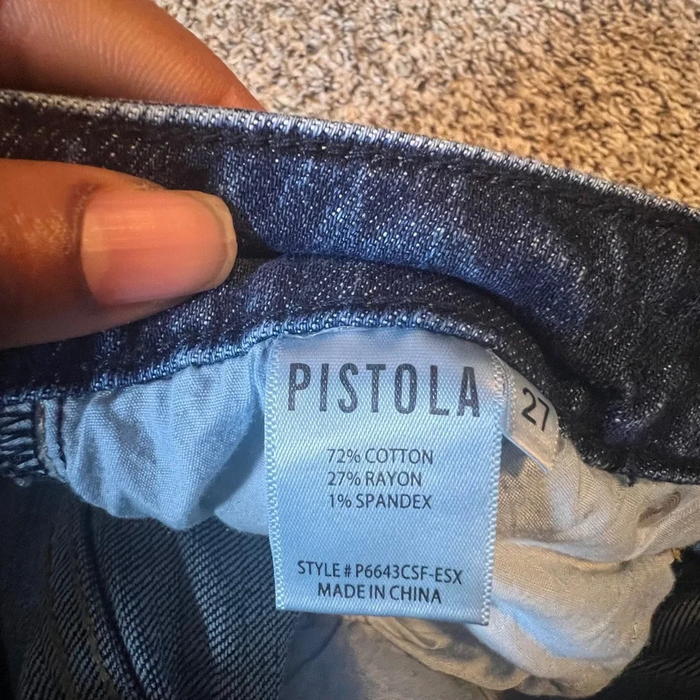 Pistola High Rise Straight Leg Distressed Jeans Dark Wash P6643CSF-ESX Womens 27